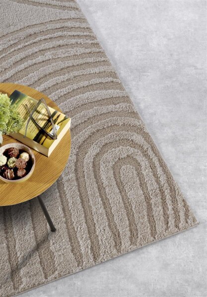 Elle Decoration Gallery Hochflor Teppich Pigment Beige