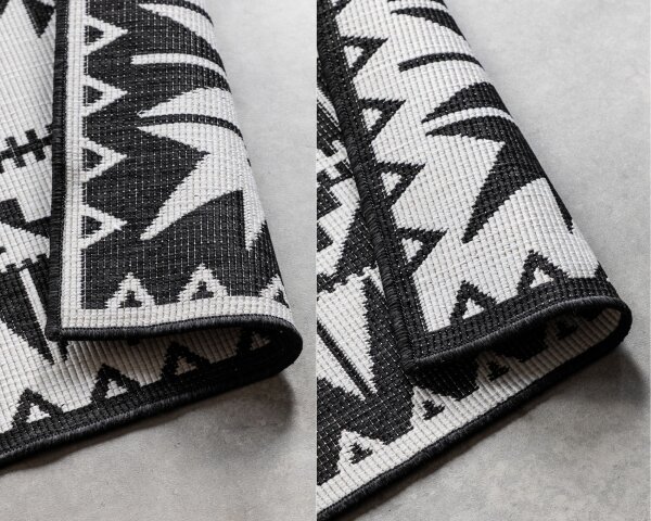 Elle Decoration Gemini In- und Outdoor Wendeteppich Dynamic Schwarz