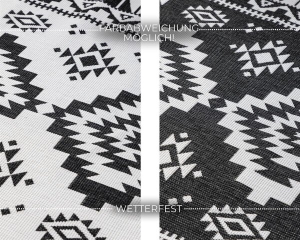 Elle Decoration Gemini In- und Outdoor Wendeteppich Dynamic Schwarz