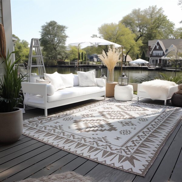 Elle Decoration Gemini In- und Outdoor Wendeteppich Dynamic Linen