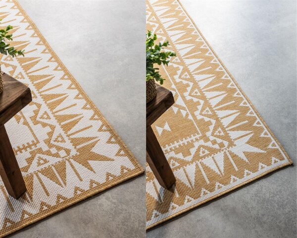 Elle Decoration Gemini In- und Outdoor Wendeteppich Dynamic Ocker