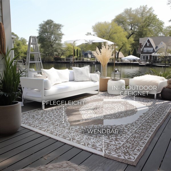 Elle Decoration Gemini In- und Outdoor Wendeteppich Meekly Linen