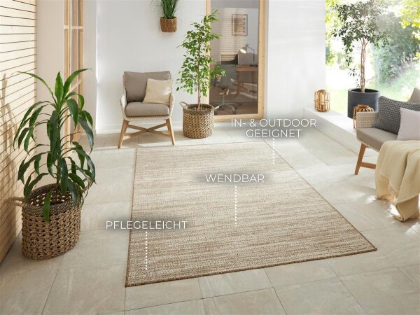 Elle Decoration Gemini In- und Outdoor Wendeteppich Mèlange Linen