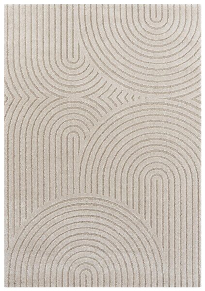 Elle Decoration New York Kurzflorteppich in Hoch-Tief Effekt Panglao Creme Beige