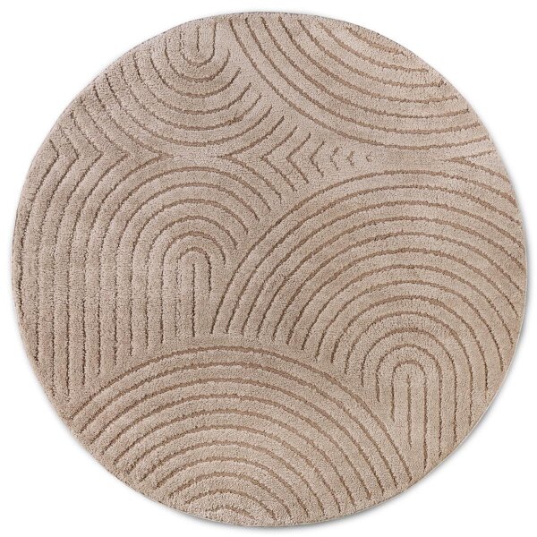Elle Decoration New York Design Teppich Panglao Taupe Rund