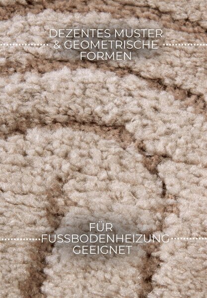 Elle Decoration New York Design Teppich Panglao Taupe Rund