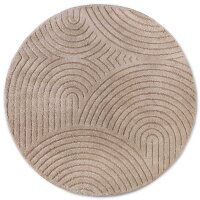 Elle Decoration New York Design Teppich Panglao Taupe Rund