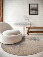 Elle Decoration New York Design Teppich Panglao Taupe Rund
