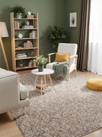 Elle Decoration Rocco Woll-Optik Teppich Rocco Taupe...