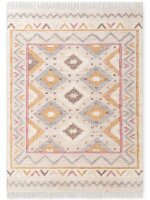 Elle Decoration Roya Afghan Kelim Teppich Imani Creme Multifarben