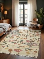 Elle Decoration Roya Afghan Kelim Teppich Violette Creme Multifarben