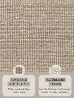 Hanse Home Bouclé Jute Teppich Jaipur Natur Ivoryweiß Rund