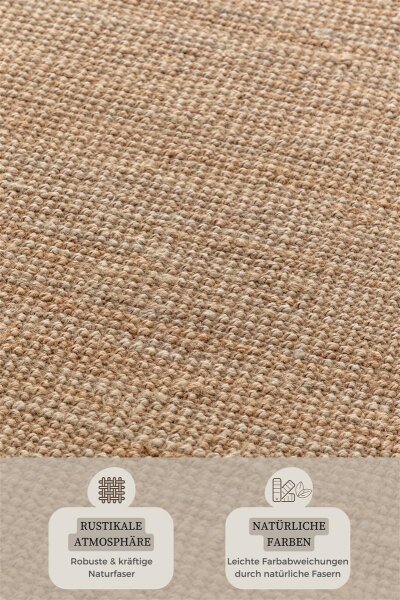 Hanse Home Bouclé Jute Teppich Jaipur Natur Gold