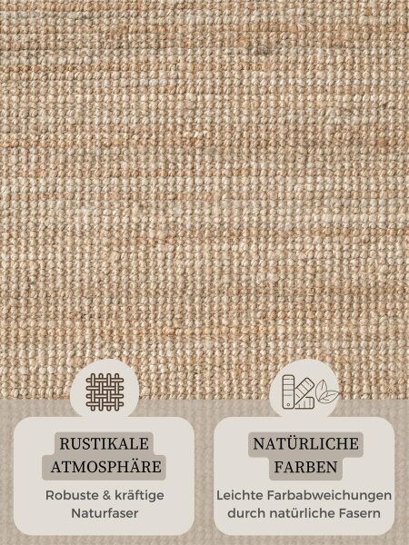 Hanse Home Bouclé Jute Teppich Jaipur Natur Gold