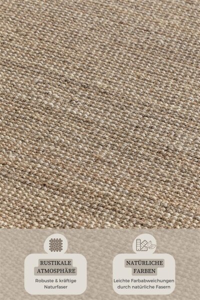 Hanse Home Bouclé Jute Teppich Jaipur Natur Graubraun