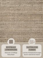 Hanse Home Bouclé Jute Teppich Jaipur Natur Graubraun Rund
