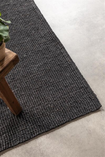 Hanse Home Bouclé Jute Teppich Jaipur Dunkelschwarz