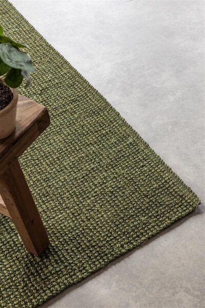 Hanse Home Bouclé Jute Teppich Jaipur Dschungelgrün