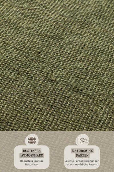 Hanse Home Bouclé Jute Teppich Jaipur Dschungelgrün
