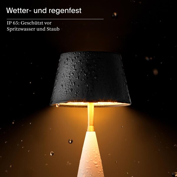 Sigor Akku-Tischleuchte Thala keramikweiß/schwarz