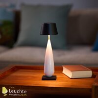 Sigor Akku-Tischleuchte Thala keramikweiß/schwarz