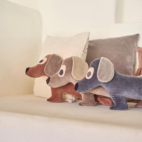 Dackel- Nickykissen komplett pink peach von farbenfreunde