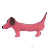 Dackel- Nickykissen komplett pink peach von farbenfreunde