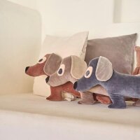 Dackel- Nickykissen komplett pink peach von farbenfreunde