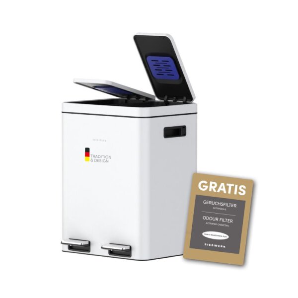 Siegwerk Mülleimer KOLEKTO 2x18L Pure Snow