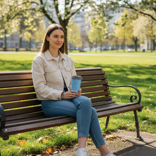 Siegwerk To-Go-Becher aus Edelstahl innen emailliert
