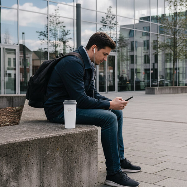 Siegwerk To-Go-Becher aus Edelstahl innen emailliert