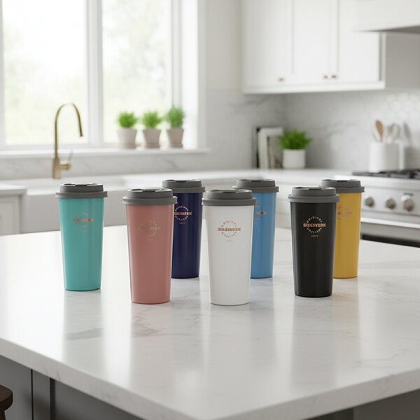 Siegwerk To-Go-Becher aus Edelstahl innen emailliert Horizon Blue