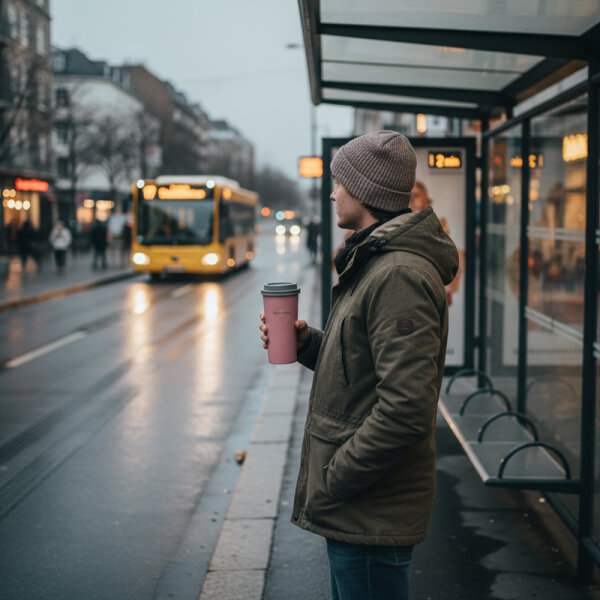 Siegwerk To-Go-Becher aus Edelstahl innen emailliert Horizon Blue