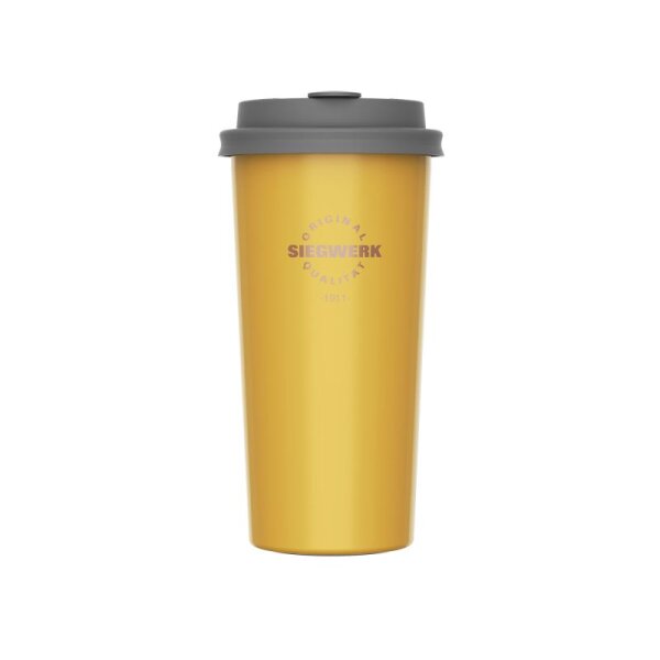 Siegwerk To-Go-Becher aus Edelstahl innen emailliert Indian Yellow