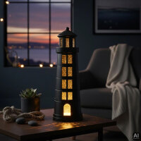 Sompex Dekoleuchte Glamor Lighthouse schwarz