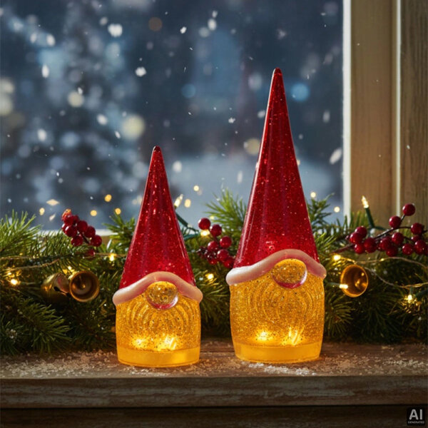 Sompex Dekoleuchte Glamor Gnome 28cm rot