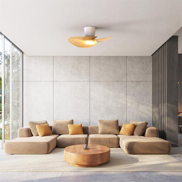 Mantra Nenufar Deckenventilator LED weiß-holz