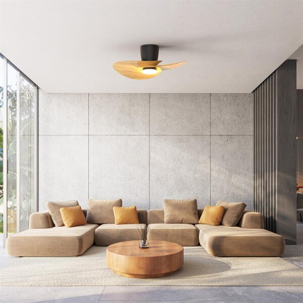 Mantra Nenufar Deckenventilator LED schwarz-holz