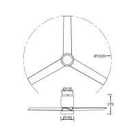 Mantra Ceramica M Deckenventilator LED weiß-holz