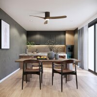 Mantra Nemo II M Deckenventilator LED schwarz-walnuss