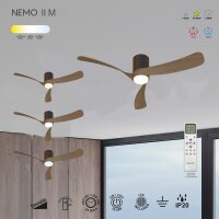 Mantra Nemo II M Deckenventilator LED schwarz-walnuss