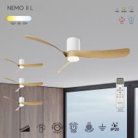 Mantra Nemo II M Deckenventilator LED weiß-holz
