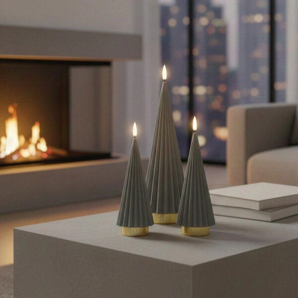 Boreal LED Kerze taupe