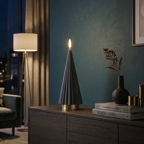 Boreal LED Kerze taupe