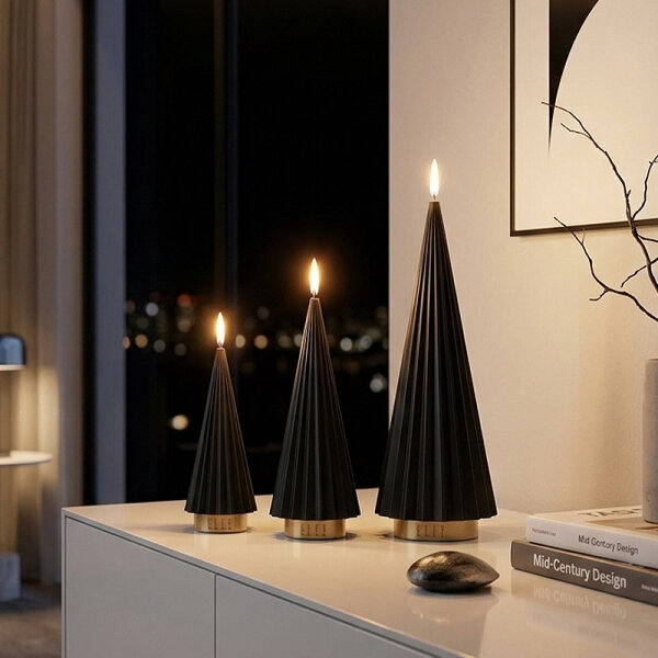 Boreal LED Kerze schwarz