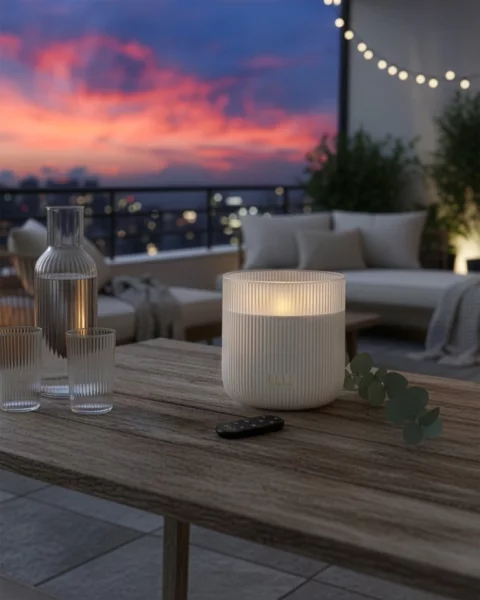 Belleville LED Kerze 3-flammig weiß