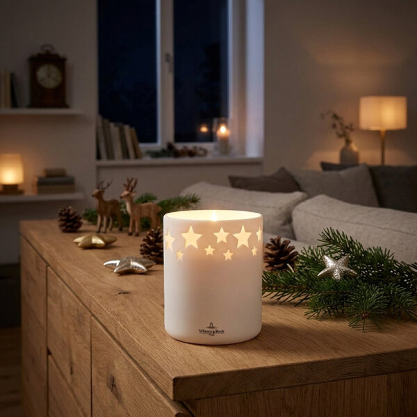 Villeroy & Boch Salzburg LED Porzellankerze Ø 9,5 cm