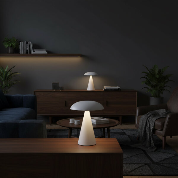 Kinoko XS Akku LED Tisch- und Wandleuchte matt weiß