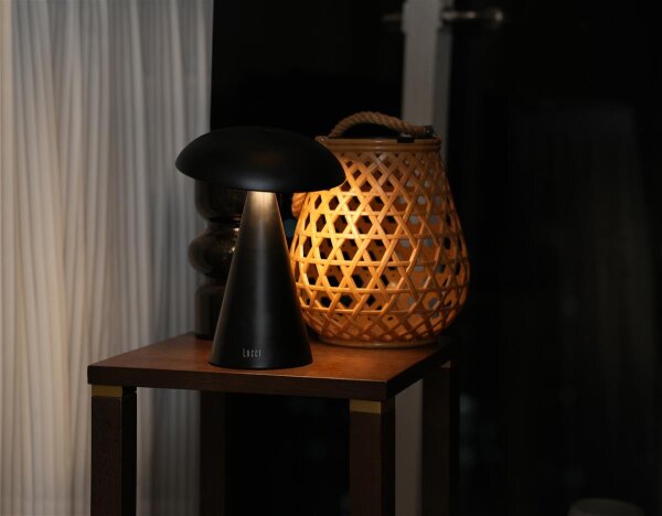 Kinoko XS Akku LED Tisch- und Wandeuchte matt schwarz