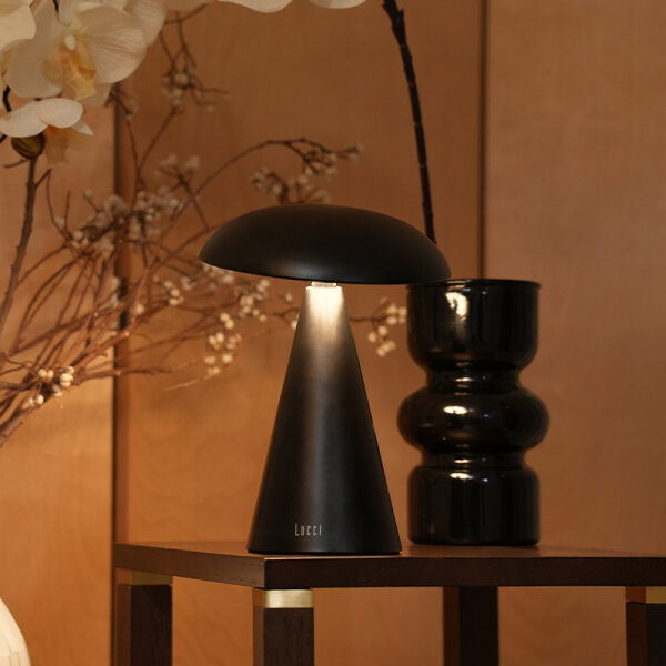 Kinoko XS Akku LED Tisch- und Wandeuchte matt schwarz